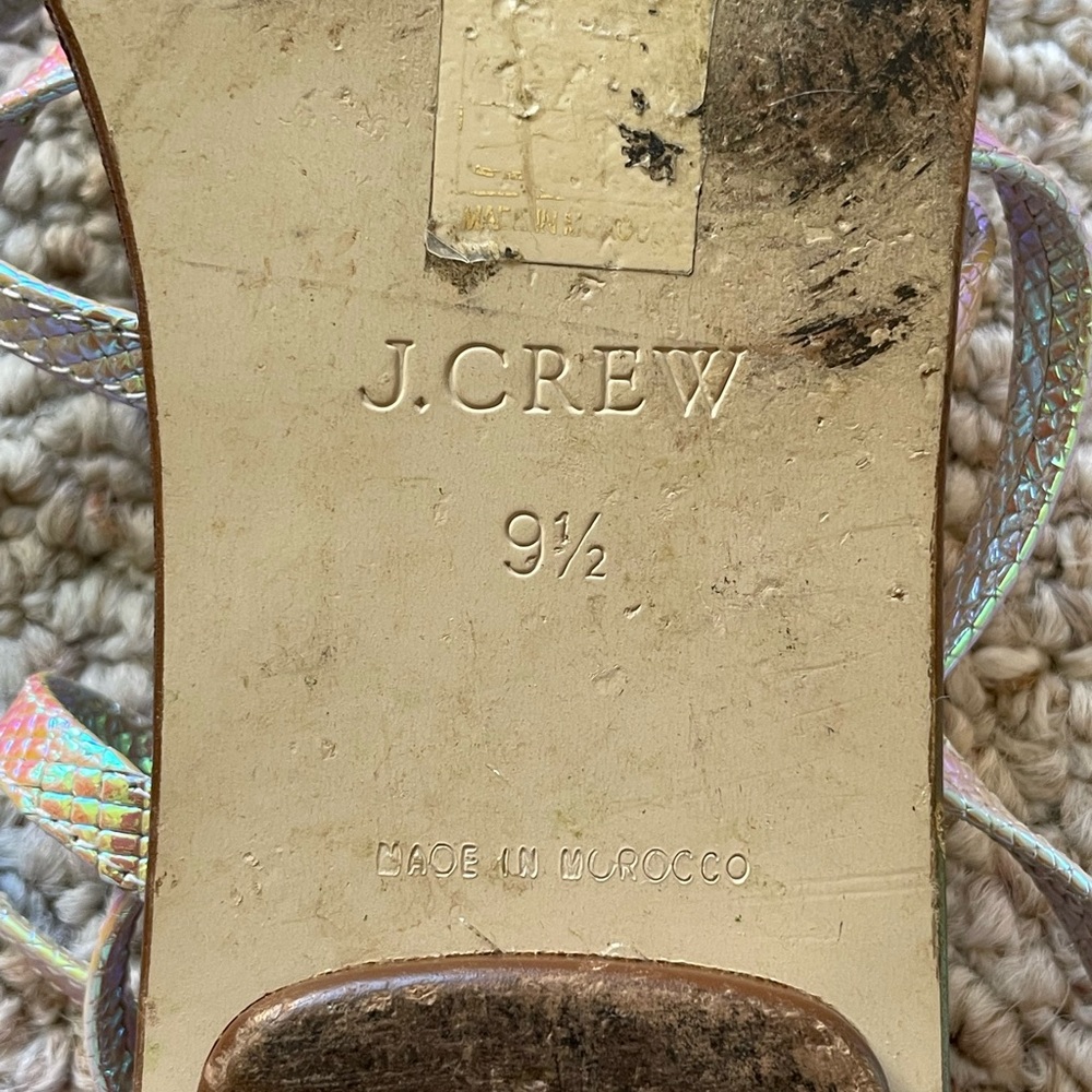 J.Crew Iridescent Leather Ankle Strap Sandals - Picture 10 of 11